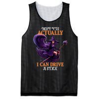 Halloween Witch Gifts Why Yes Actually I Can Drive A Stick Mesh Reversible Basketball Jersey Tank