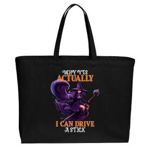 Halloween Witch Gifts Why Yes Actually I Can Drive A Stick Cotton Canvas Jumbo Tote