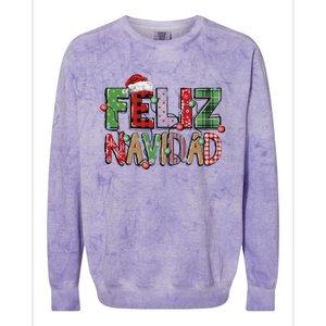 Funny Feliz Navidad Spanish Merry Christmas Christmas Lights Family Matching Colorblast Crewneck Sweatshirt