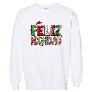 Funny Feliz Navidad Spanish Merry Christmas Christmas Lights Family Matching Garment-Dyed Sweatshirt