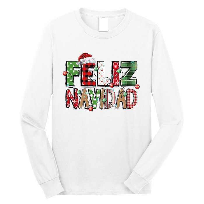 Funny Feliz Navidad Spanish Merry Christmas Christmas Lights Family Matching Long Sleeve Shirt