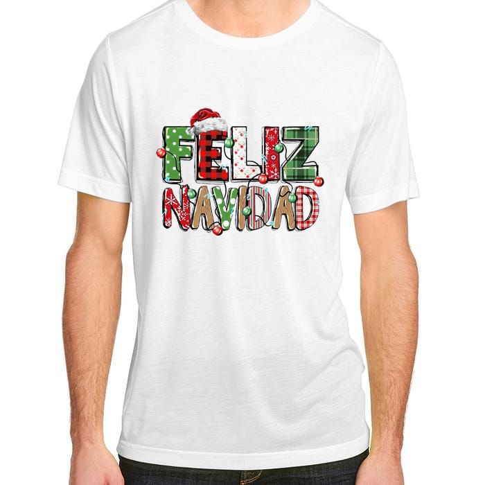 Funny Feliz Navidad Spanish Merry Christmas Christmas Lights Family Matching Adult ChromaSoft Performance T-Shirt