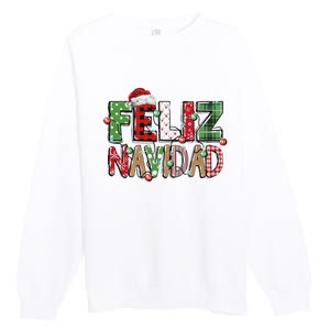 Funny Feliz Navidad Spanish Merry Christmas Christmas Lights Family Matching Premium Crewneck Sweatshirt