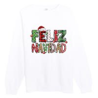 Funny Feliz Navidad Spanish Merry Christmas Christmas Lights Family Matching Premium Crewneck Sweatshirt