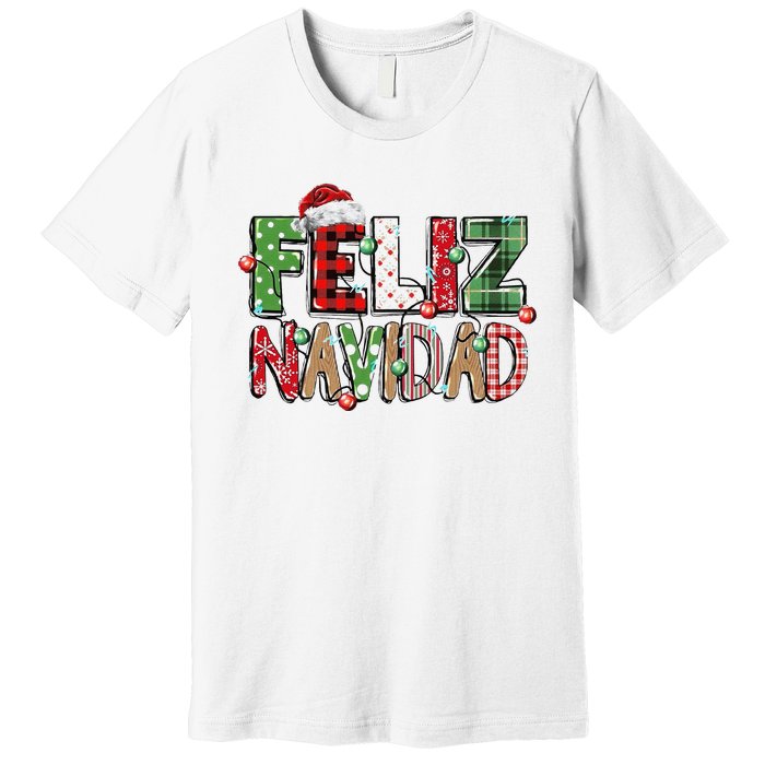 Funny Feliz Navidad Spanish Merry Christmas Christmas Lights Family Matching Premium T-Shirt