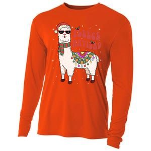 Fleece Feliz Navidad Llama Christmas Cute Xmas Gift Cool Gift Cooling Performance Long Sleeve Crew