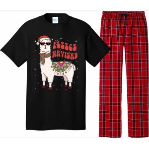 Fleece Feliz Navidad Llama Christmas Cute Xmas Gift Cool Gift Pajama Set