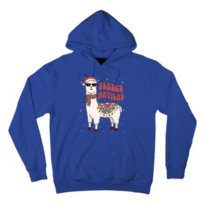 Fleece Feliz Navidad Llama Christmas Cute Xmas Gift Cool Gift Hoodie