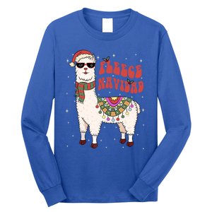 Fleece Feliz Navidad Llama Christmas Cute Xmas Gift Cool Gift Long Sleeve Shirt