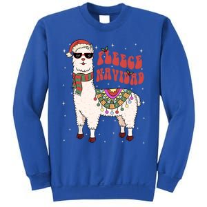 Fleece Feliz Navidad Llama Christmas Cute Xmas Gift Cool Gift Sweatshirt