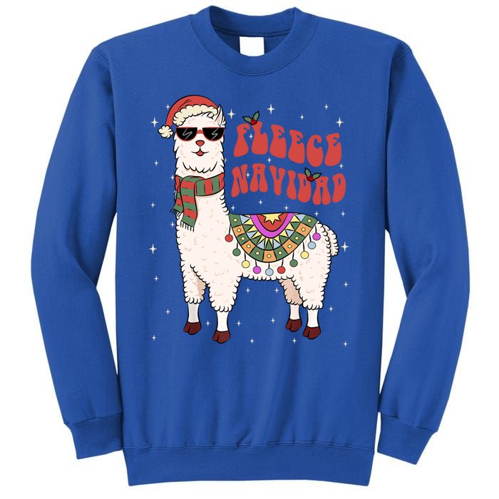 Fleece Feliz Navidad Llama Christmas Cute Xmas Gift Cool Gift Sweatshirt