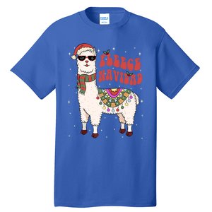 Fleece Feliz Navidad Llama Christmas Cute Xmas Gift Cool Gift Tall T-Shirt