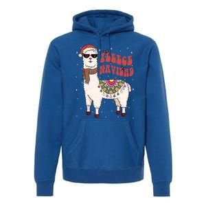 Fleece Feliz Navidad Llama Christmas Cute Xmas Gift Cool Gift Premium Hoodie