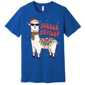 Fleece Feliz Navidad Llama Christmas Cute Xmas Gift Cool Gift Premium T-Shirt