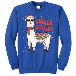 Fleece Feliz Navidad Llama Christmas Cute Xmas Gift Cool Gift Tall Sweatshirt