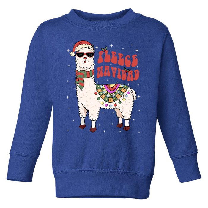 Fleece Feliz Navidad Llama Christmas Cute Xmas Gift Cool Gift Toddler Sweatshirt