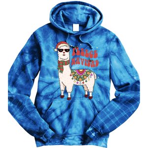 Fleece Feliz Navidad Llama Christmas Cute Xmas Gift Cool Gift Tie Dye Hoodie