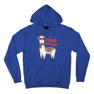 Fleece Feliz Navidad Llama Christmas Cute Xmas Gift Cool Gift Tall Hoodie