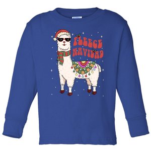 Fleece Feliz Navidad Llama Christmas Cute Xmas Gift Cool Gift Toddler Long Sleeve Shirt