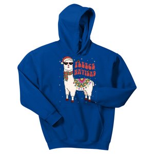 Fleece Feliz Navidad Llama Christmas Cute Xmas Gift Cool Gift Kids Hoodie