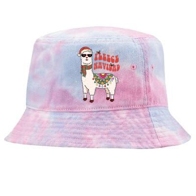 Fleece Feliz Navidad Llama Christmas Cute Xmas Gift Cool Gift Tie-Dyed Bucket Hat