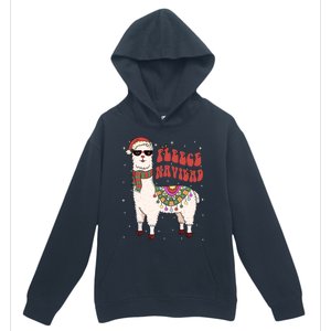 Fleece Feliz Navidad Llama Christmas Cute Xmas Gift Cool Gift Urban Pullover Hoodie