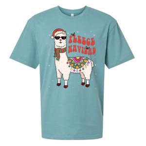 Fleece Feliz Navidad Llama Christmas Cute Xmas Gift Cool Gift Sueded Cloud Jersey T-Shirt