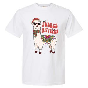 Fleece Feliz Navidad Llama Christmas Cute Xmas Gift Cool Gift Garment-Dyed Heavyweight T-Shirt