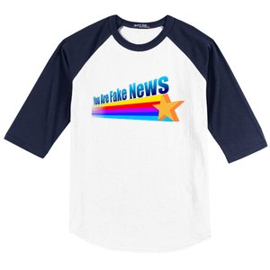 Funny Fake News Quote Gift You Are Fake News Baseball Sleeve Shirt