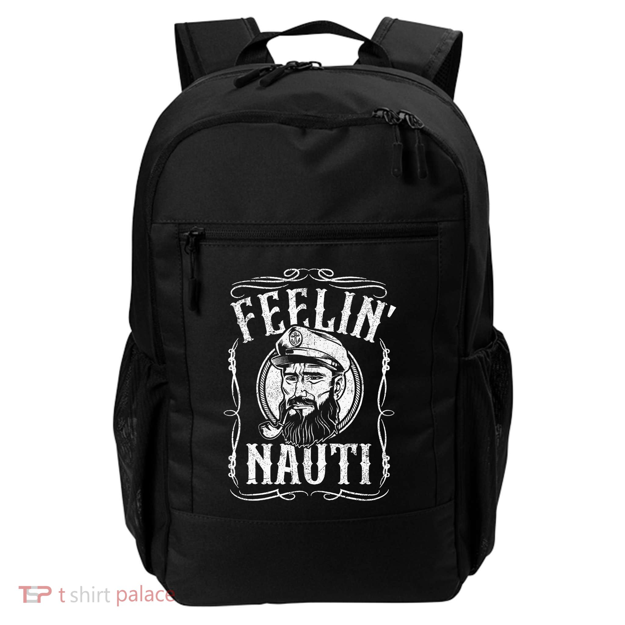 Funny Feelin Nauti Boat Captain Pontoon Sailing Sailor Gift Daily Commute Backpack