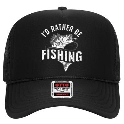 Funny Fishing Novelty Design For Fish Lovers High Crown Mesh Back Trucker Hat