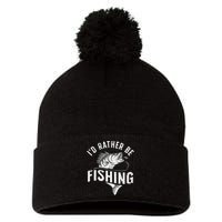 Funny Fishing Novelty Design For Fish Lovers Pom Pom 12in Knit Beanie