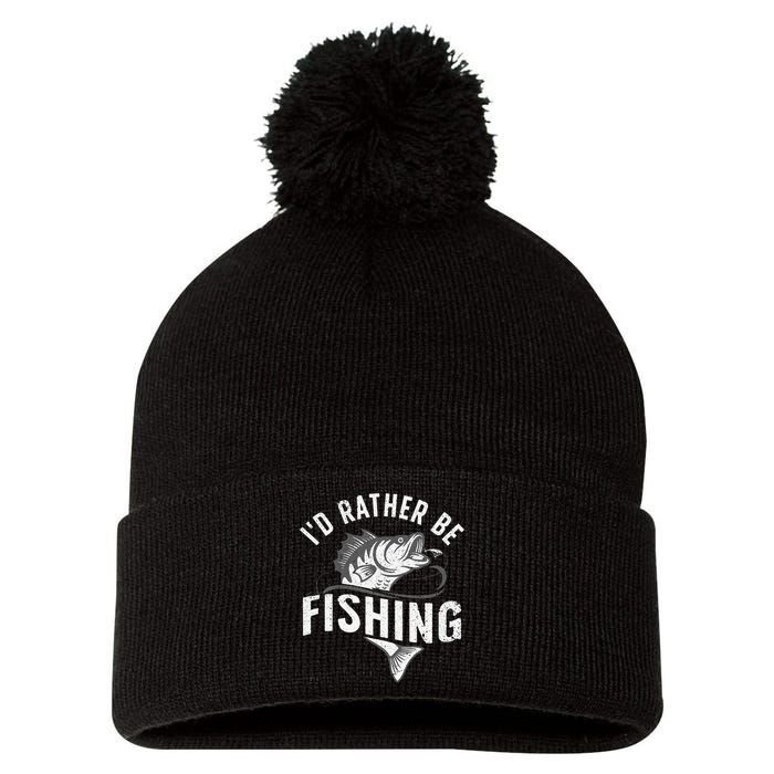 Funny Fishing Novelty Design For Fish Lovers Pom Pom 12in Knit Beanie