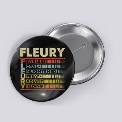 Fleury Family Name, Last Name Fleury Button