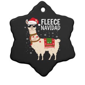 Fleece Feliz Navidad Cute Llama Christmas Ceramic Star Ornament