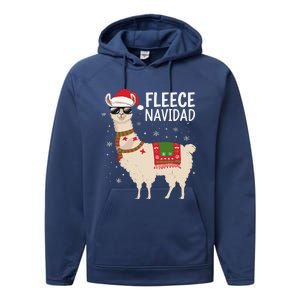 Fleece Feliz Navidad Cute Llama Christmas Performance Fleece Hoodie