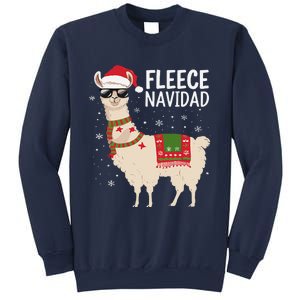 Fleece Feliz Navidad Cute Llama Christmas Sweatshirt