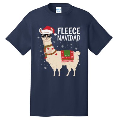 Fleece Feliz Navidad Cute Llama Christmas Tall T-Shirt