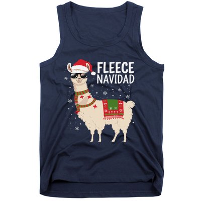 Fleece Feliz Navidad Cute Llama Christmas Tank Top