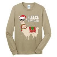 Fleece Feliz Navidad Cute Llama Christmas Tall Long Sleeve T-Shirt