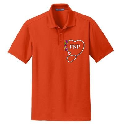 Fnp Family Nurse Practitioner Floral Heart Stethoscope Gift Dry Zone Grid Polo