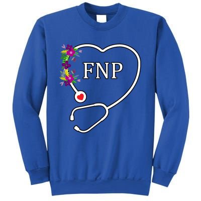 Fnp Family Nurse Practitioner Floral Heart Stethoscope Gift Sweatshirt