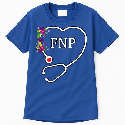 Fnp Family Nurse Practitioner Floral Heart Stethoscope Gift Tall T-Shirt