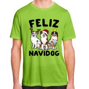 Funny Feliz Navidog Australian Shepherd Dog Lover Gift Xmas Cute Gift Adult ChromaSoft Performance T-Shirt