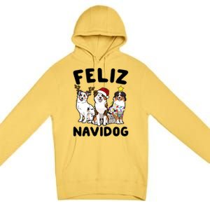 Funny Feliz Navidog Australian Shepherd Dog Lover Gift Xmas Cute Gift Premium Pullover Hoodie