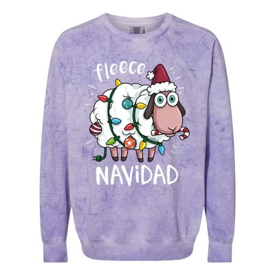 Fleece Feliz Navidad Funny Cute Sheep Christmas Sweatshirt Colorblast Crewneck Sweatshirt