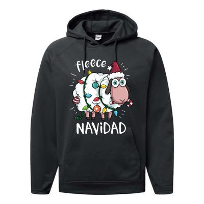 Fleece Feliz Navidad Funny Cute Sheep Christmas Sweatshirt Performance Fleece Hoodie