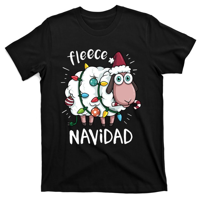 Fleece Feliz Navidad Funny Cute Sheep Christmas Sweatshirt T-Shirt