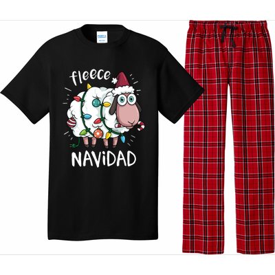 Fleece Feliz Navidad Funny Cute Sheep Christmas Sweatshirt Pajama Set