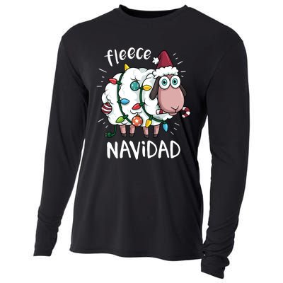 Fleece Feliz Navidad Funny Cute Sheep Christmas Sweatshirt Cooling Performance Long Sleeve Crew